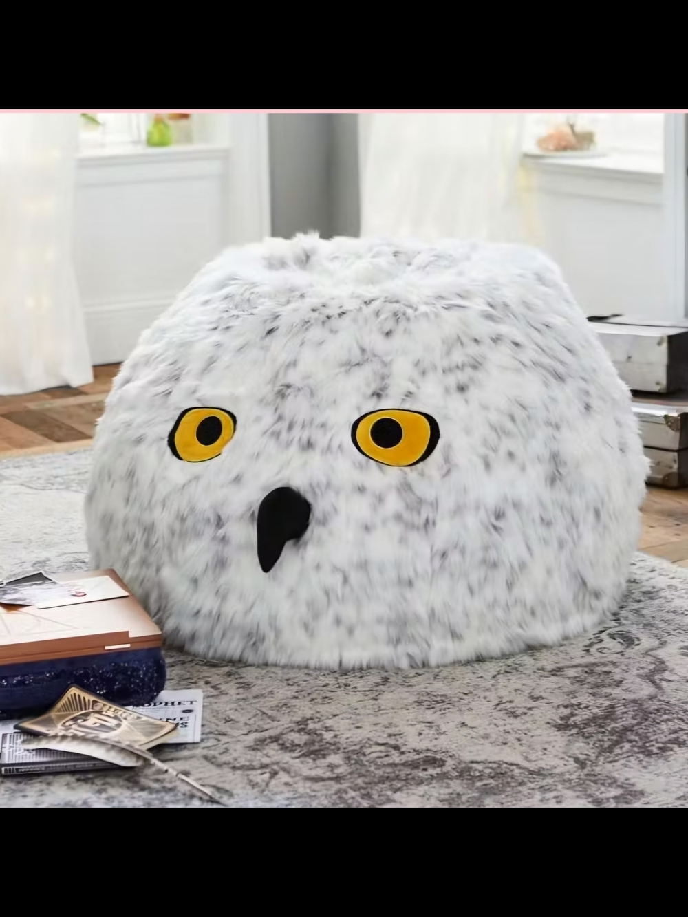 🐵 Large Harry Potter Hedwig Owl Bean Bag Chair From Pottery Barn
